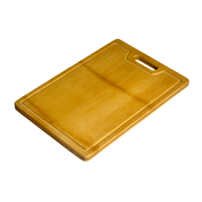  ECO Flattened Bamboo Cutting Board With Groove & Handle